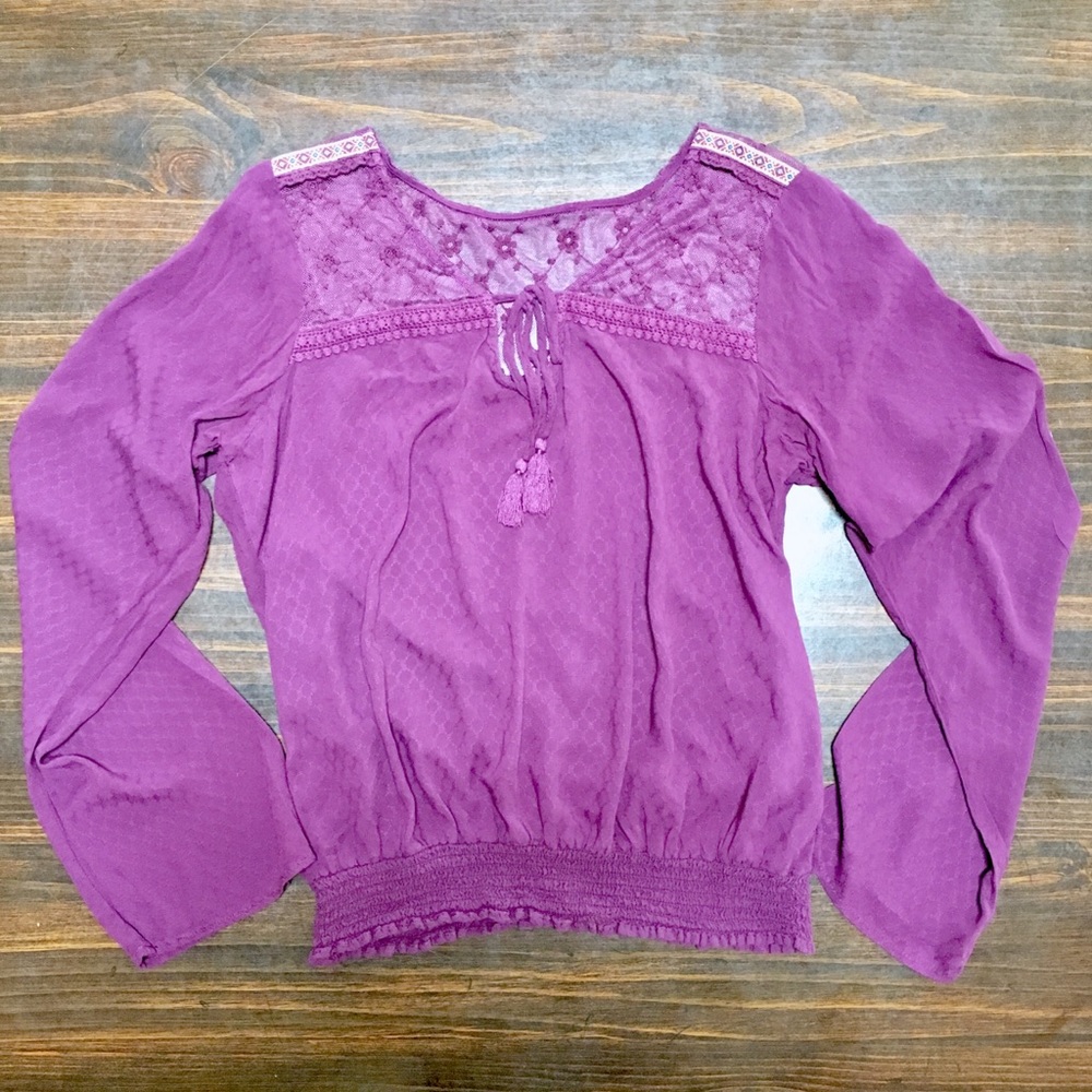 Purple flowy top